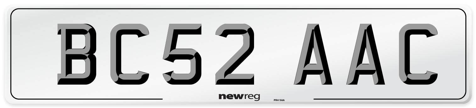 BC52 AAC Number Plate from New Reg